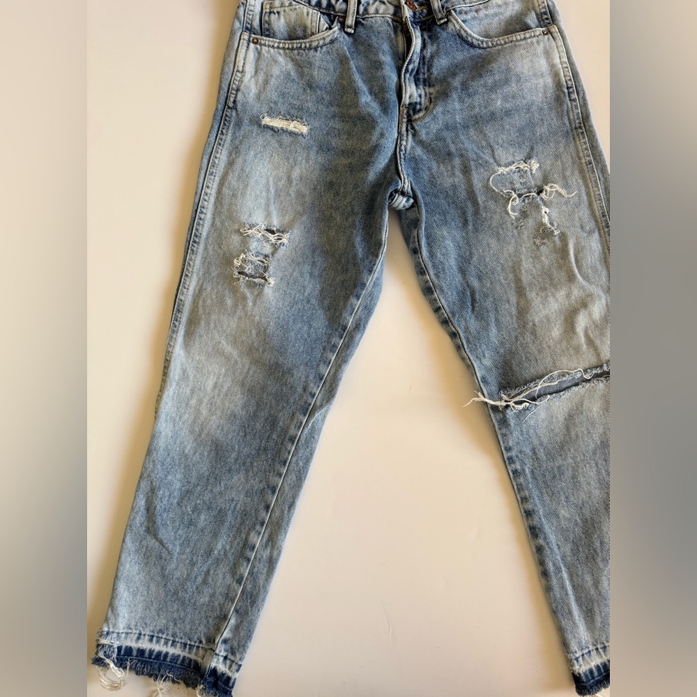 Distressed ankle jean straight leg - Picture 4 of 14
